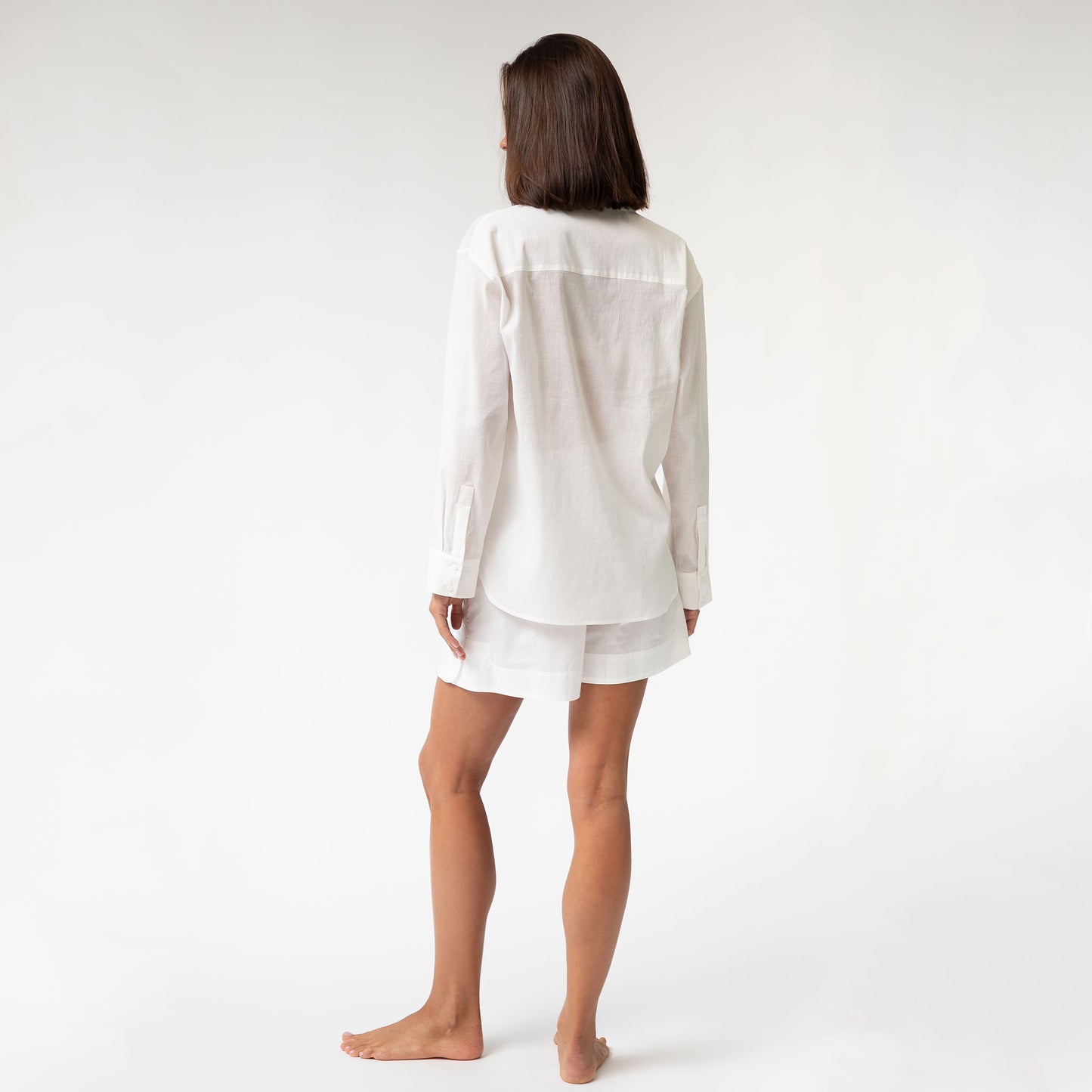 White InStyle Cotton Poplin Shorts