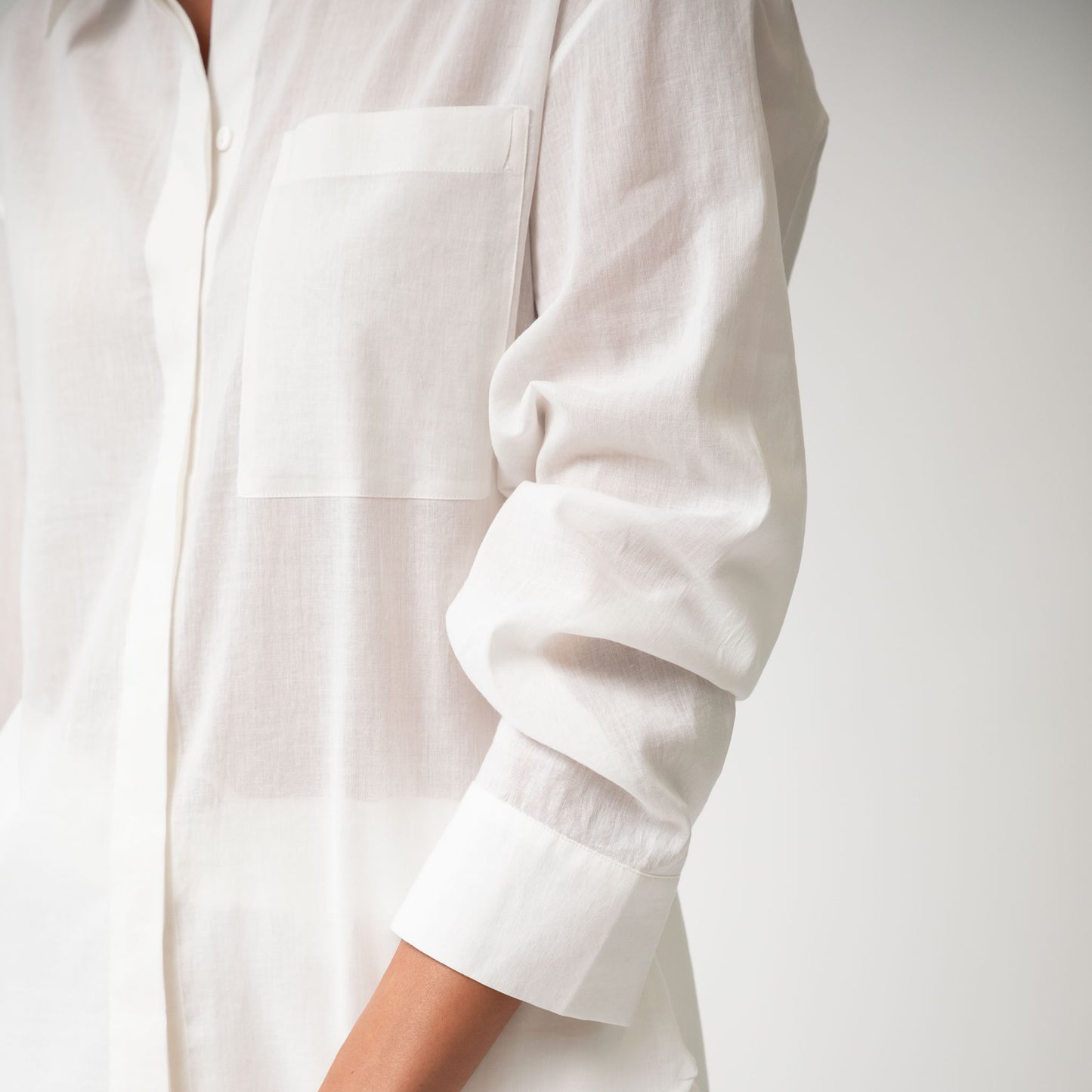 White Linen Voile Shirt