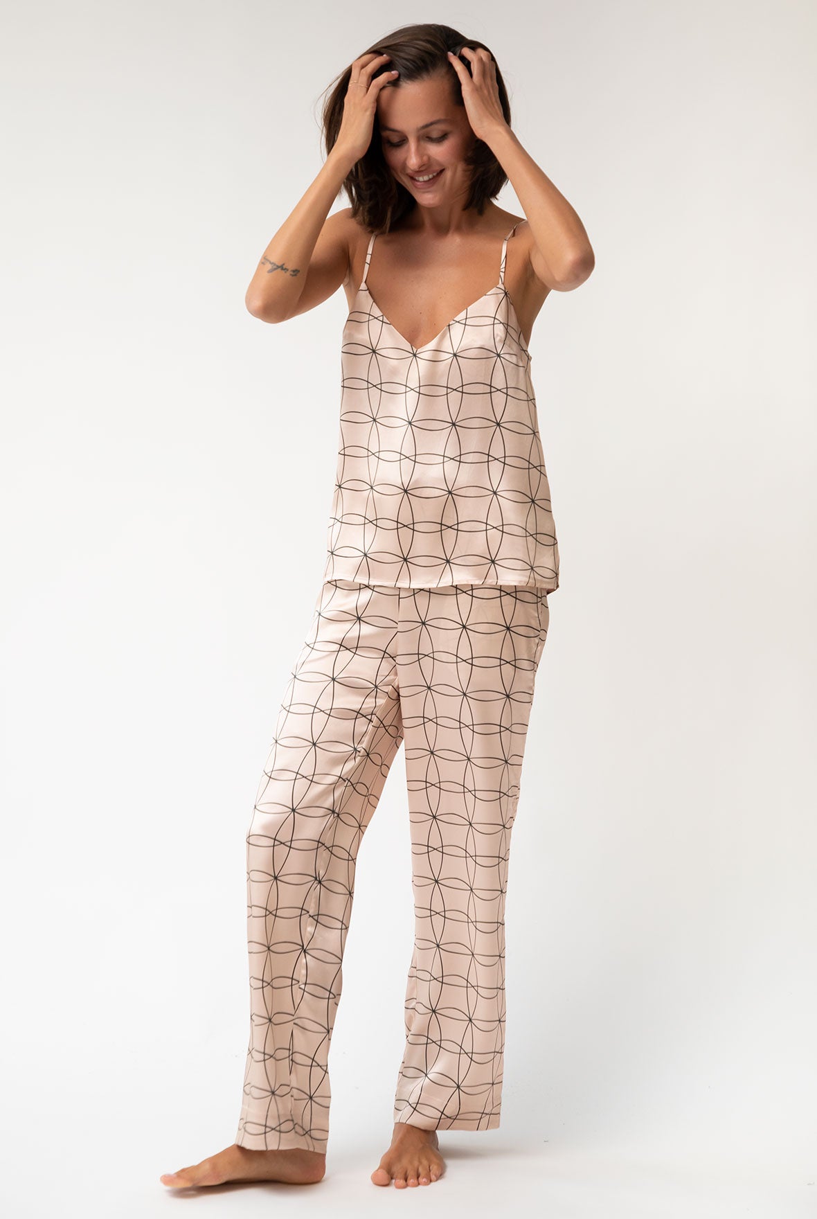 Pink Neo Geo Silk Pyjama Pants