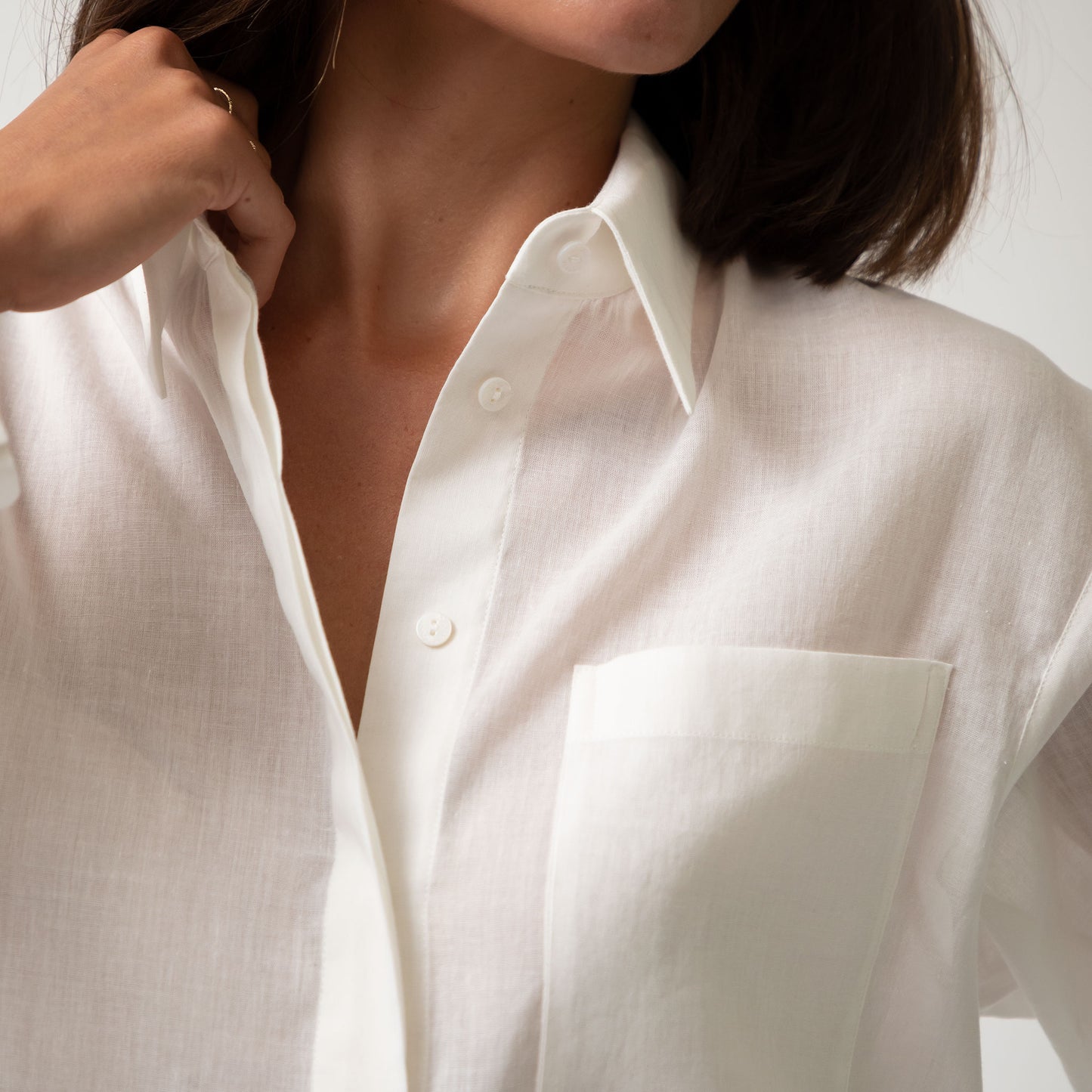 White Linen Voile Shirt