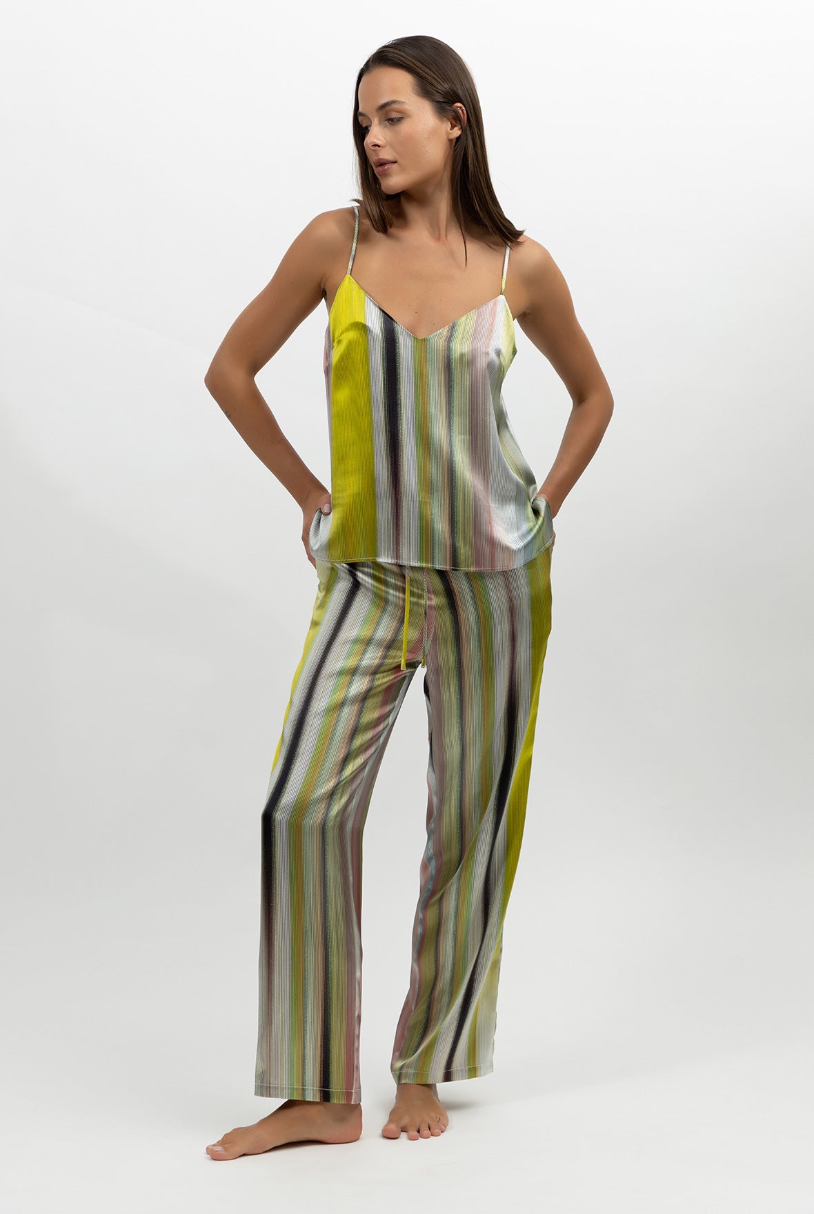 Art Stripes Silk Pants