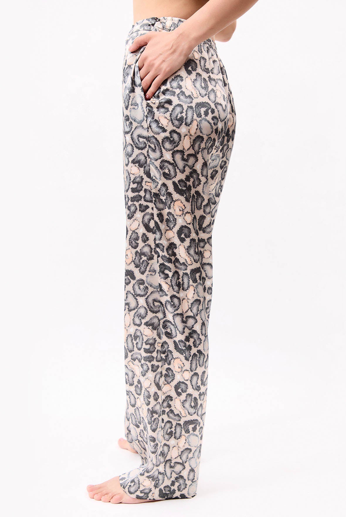Silk Pants Animal Print