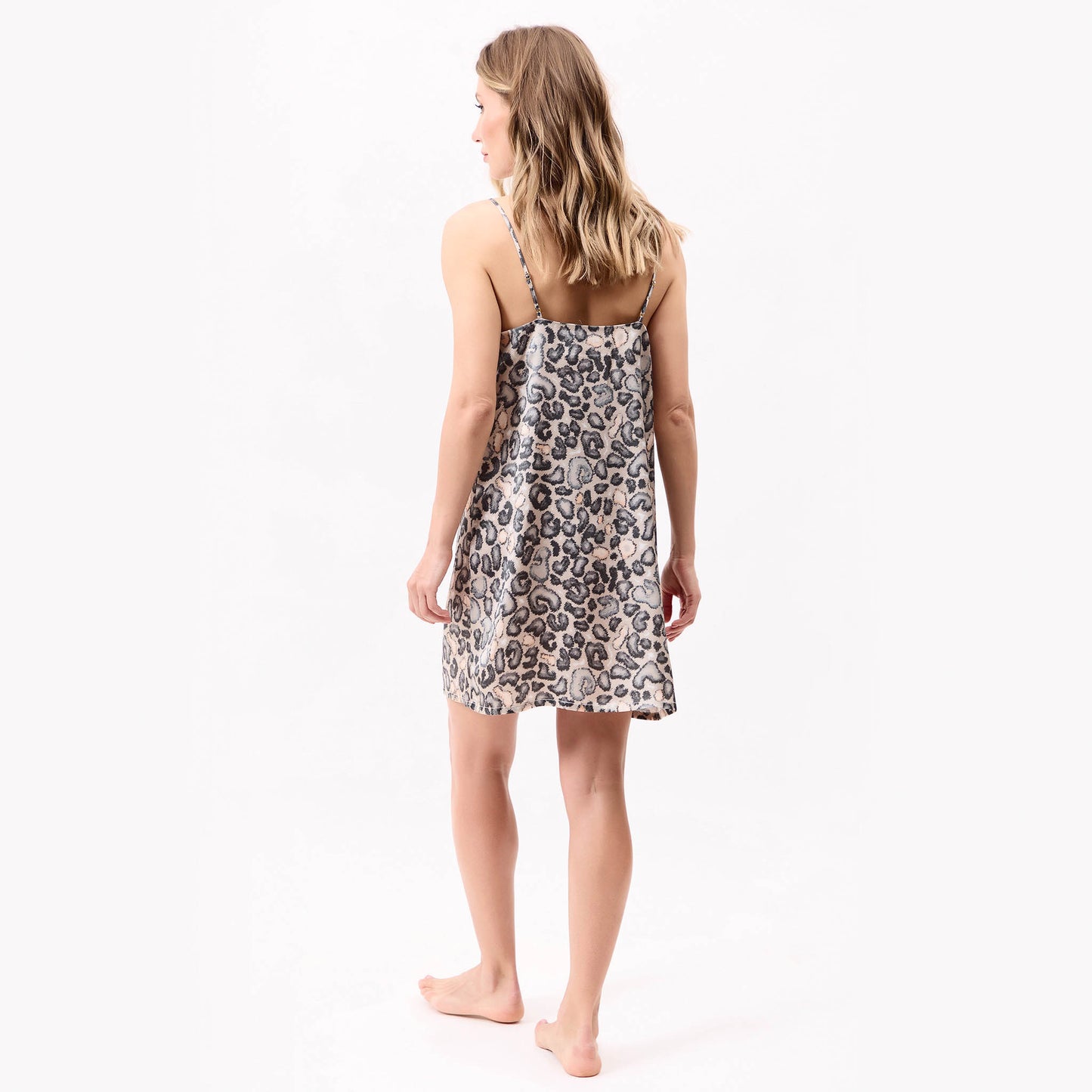 Silk Slip Dress Animal Print