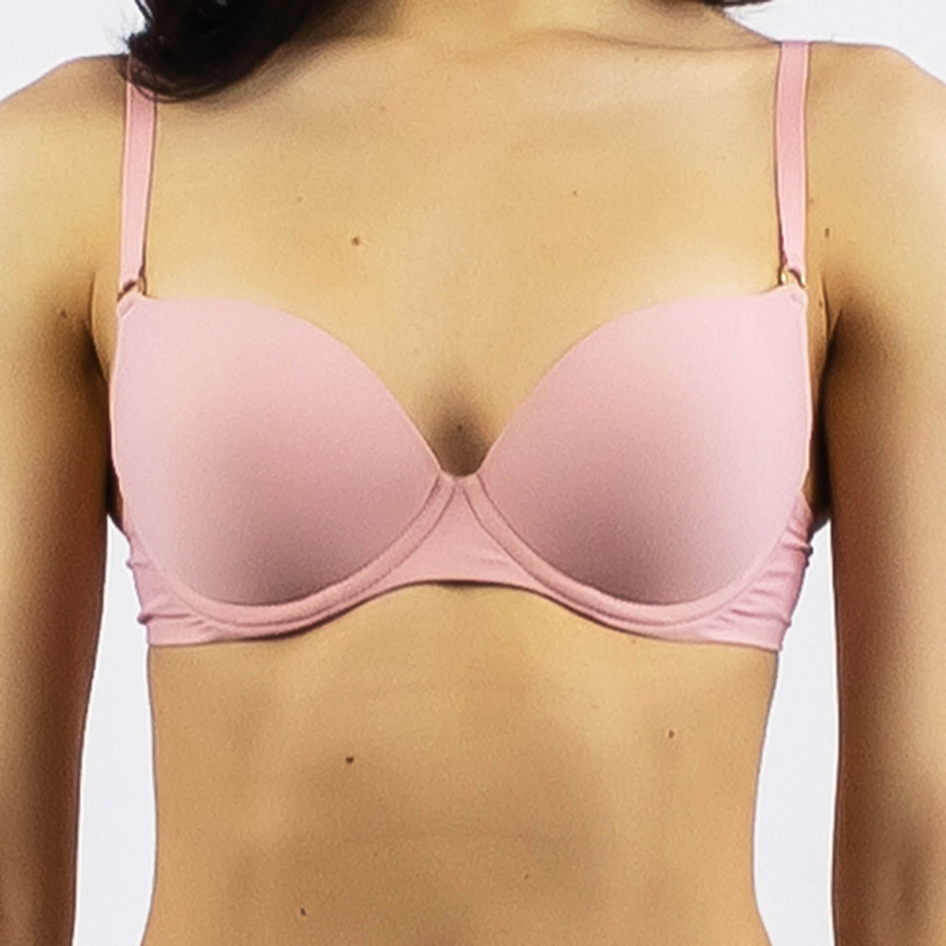 Nokaya basics nude push-up bra, support from underwire. Front close look