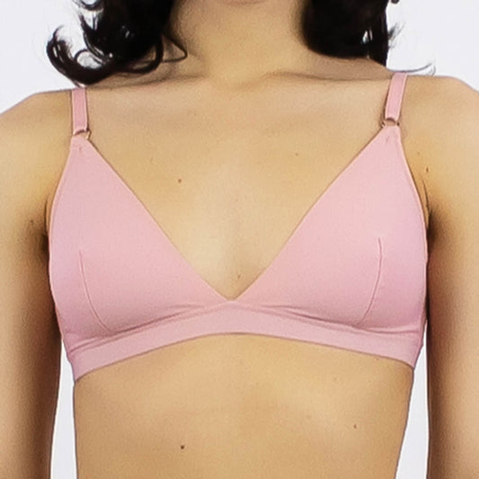 Nokaya ULTRA basics nude soft bra utterly free of wires. Close front look
