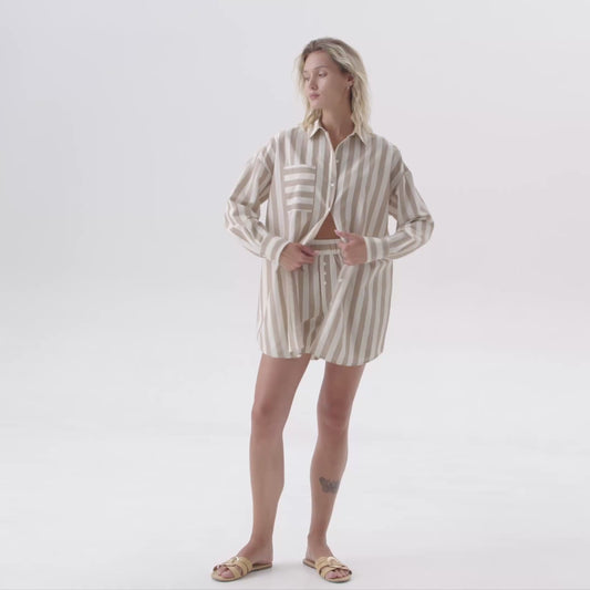 Silk Cotton Shorts Oat Milk