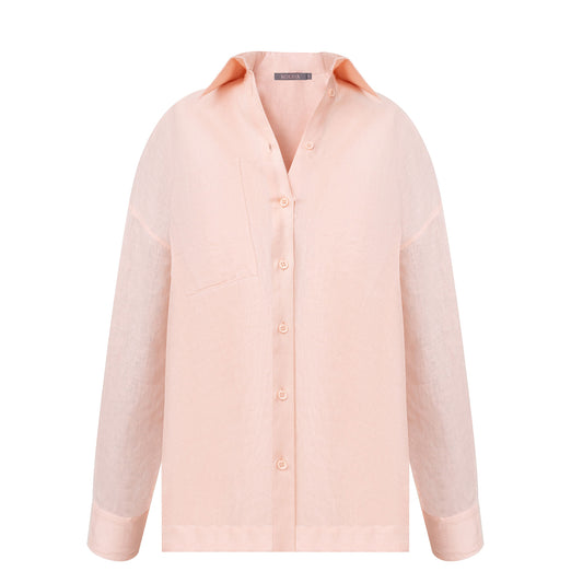 Linen Spirit Shirt Peach Powder