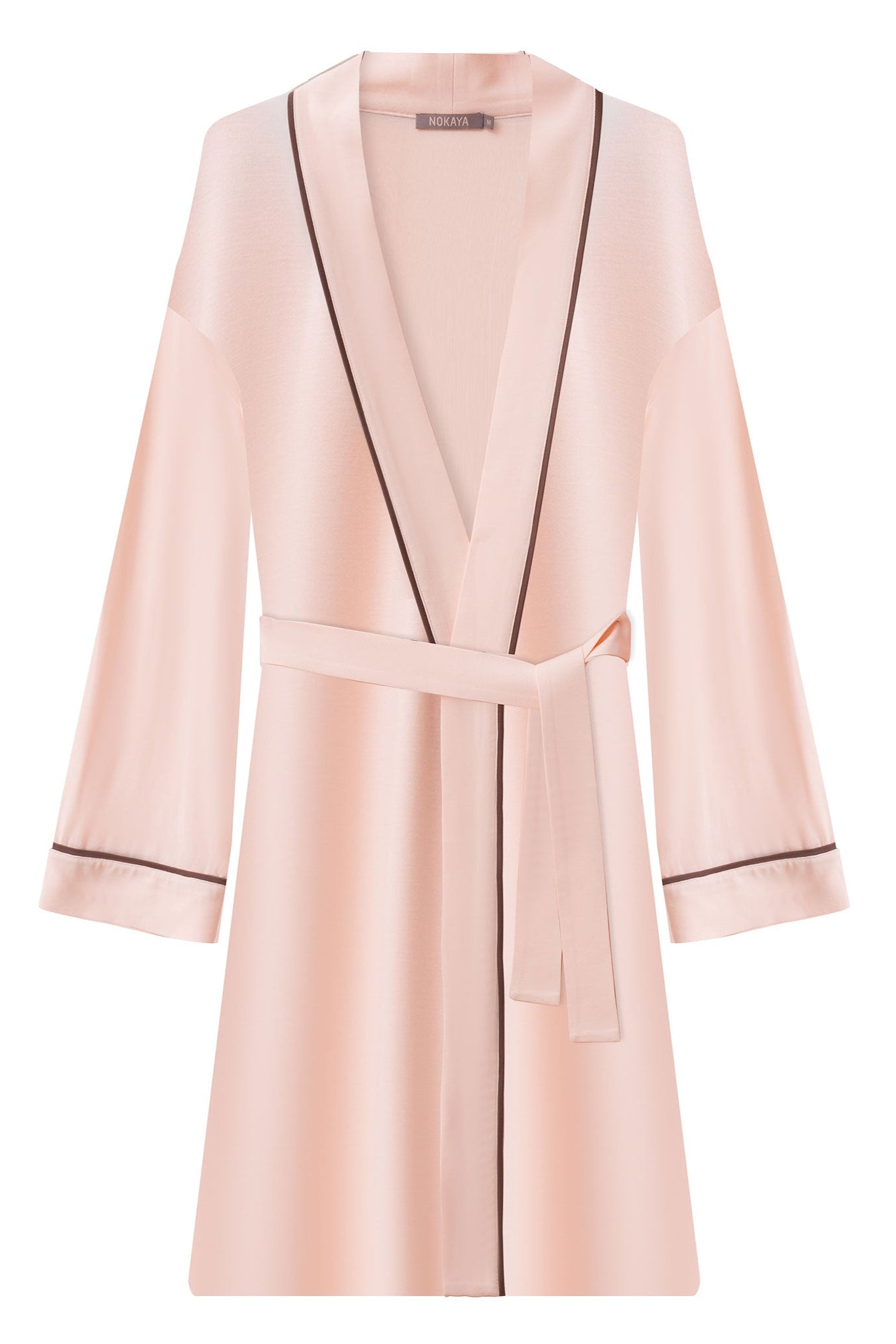 Bamboo Kimono Robe in Peach Powder