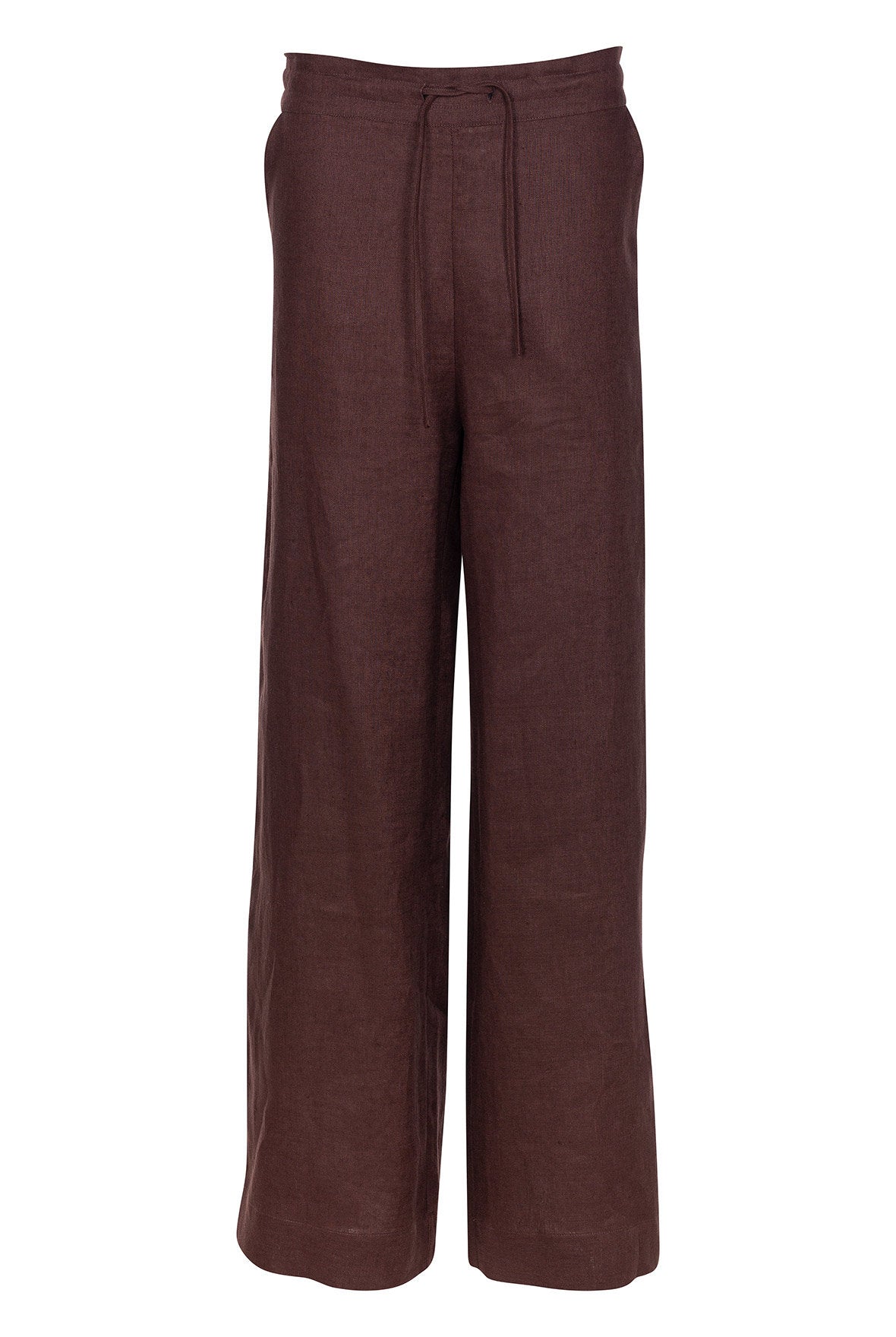 Brown Heavy Linen Wide-leg Pants Perfect Days