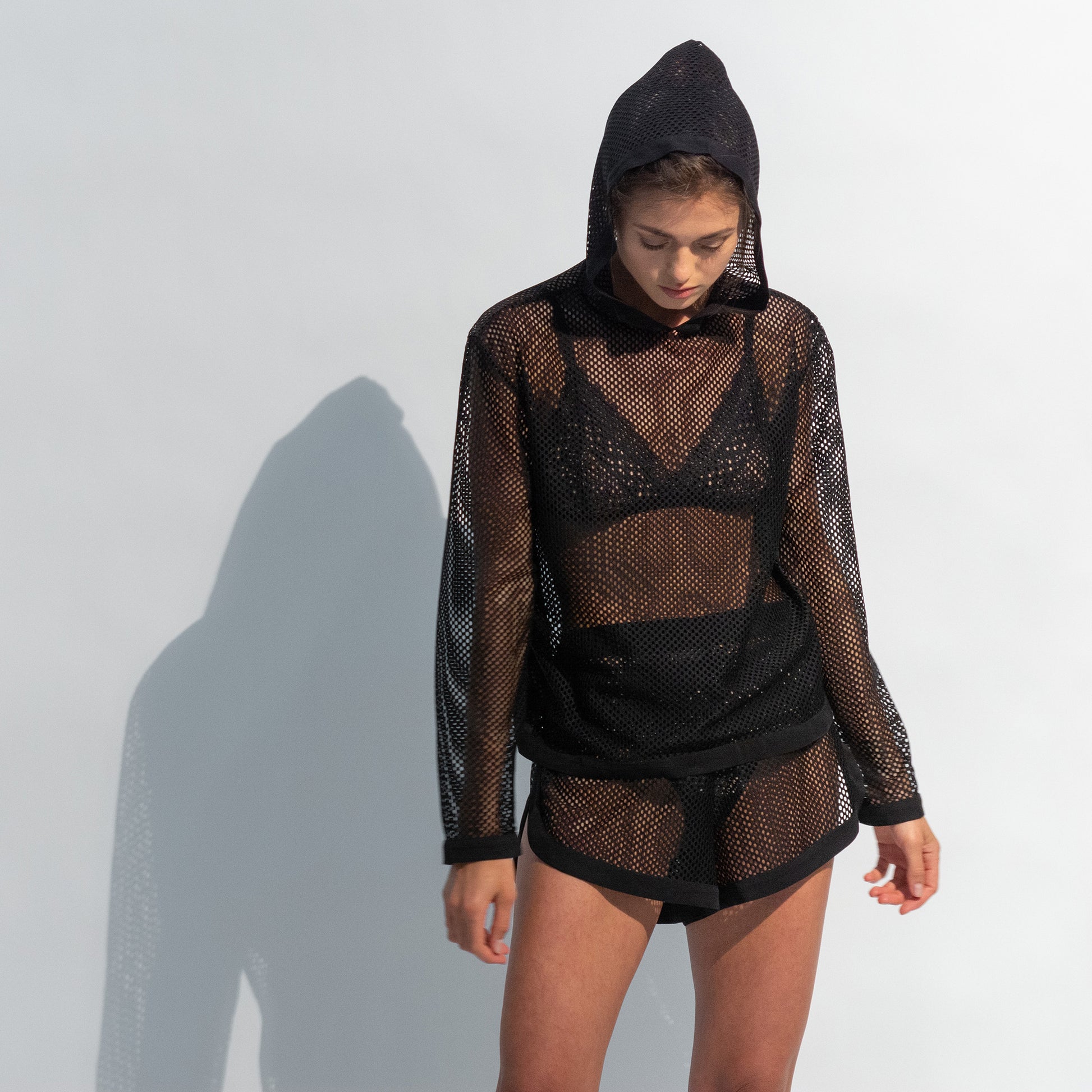 The comfortable and stylish black Daring Net hoodie.