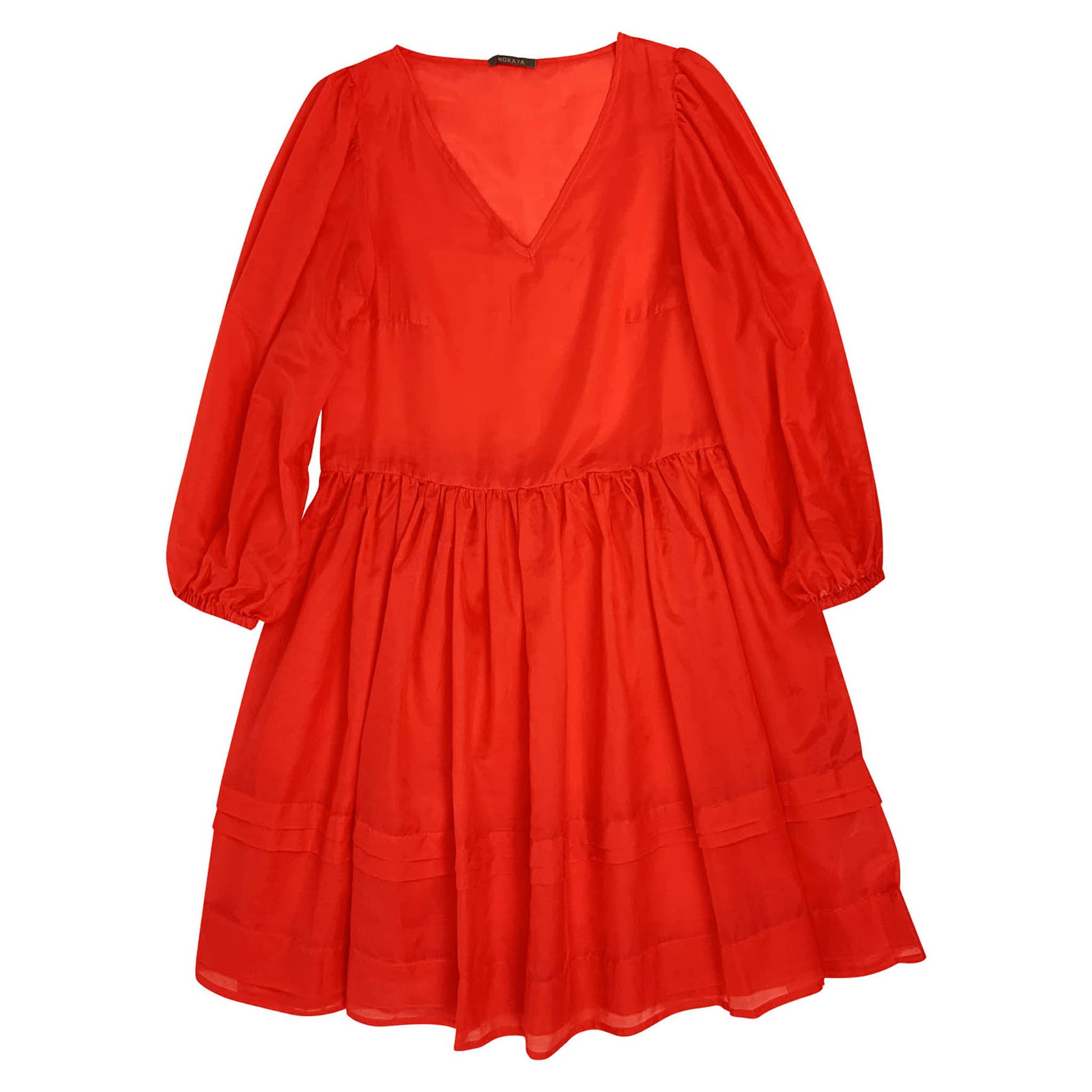 The romantic and sensitive vivid red mini dress. from Nokaya.