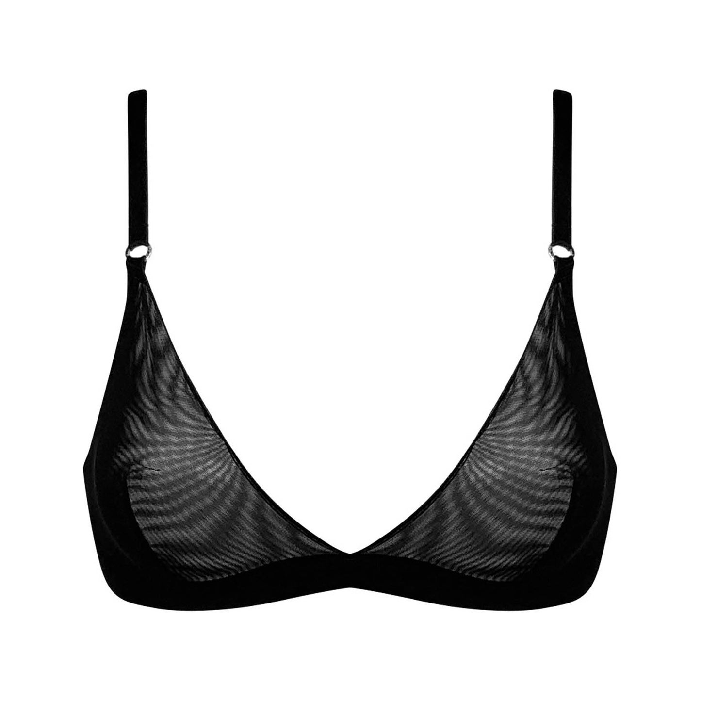 A super comfortable black iconic black triangle bralette bra.