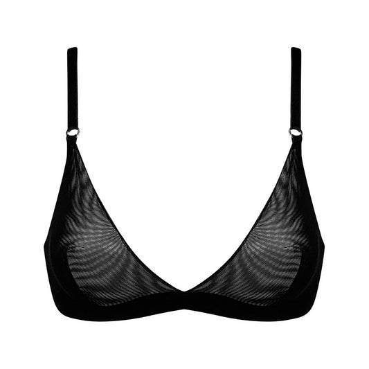A super comfortable black iconic black triangle bralette bra.