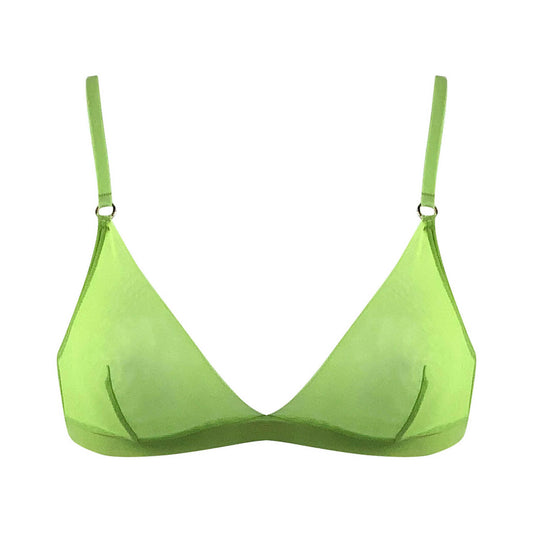A super comfortable conic green triangle bralette bra.