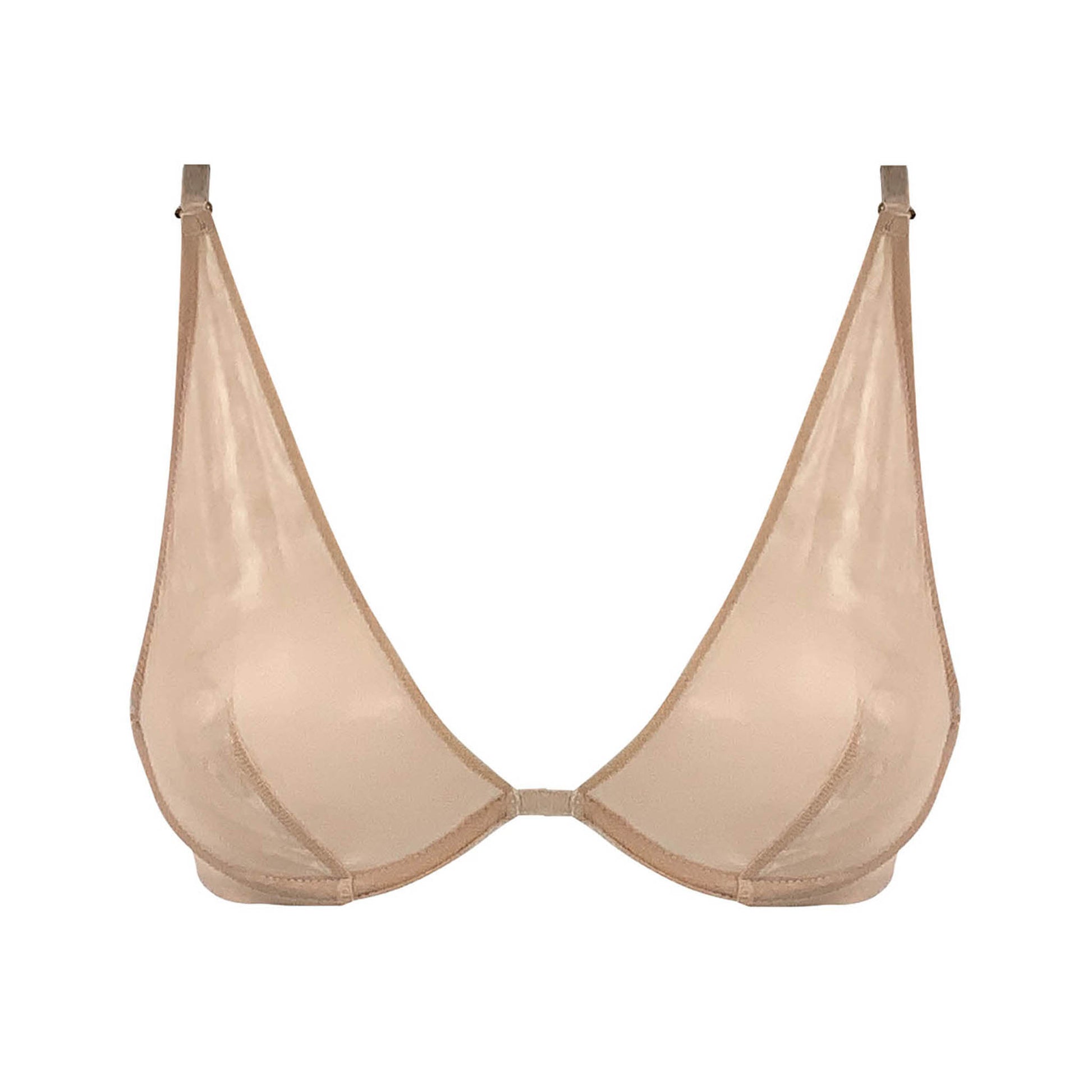 The super comfortable iconic deep plunge bra is designed from soft Italian tulle.