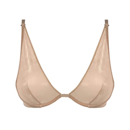 The super comfortable iconic deep plunge bra is designed from soft Italian tulle.