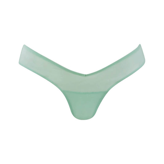 A trendy and comfortable I.D.Line mint cream mesh V-thong.