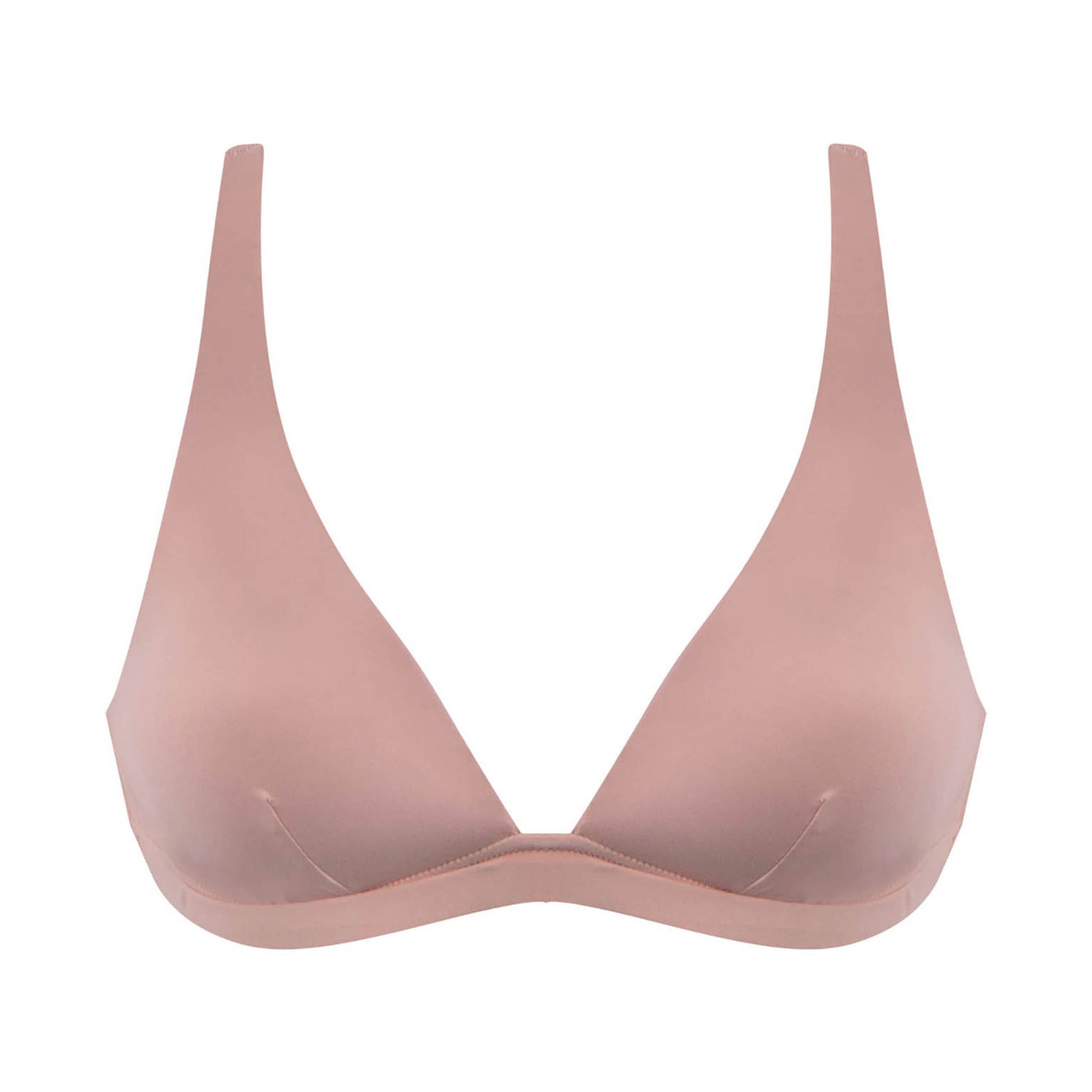 Nokaya essential nude padded triangle bra is utterly free of wires.