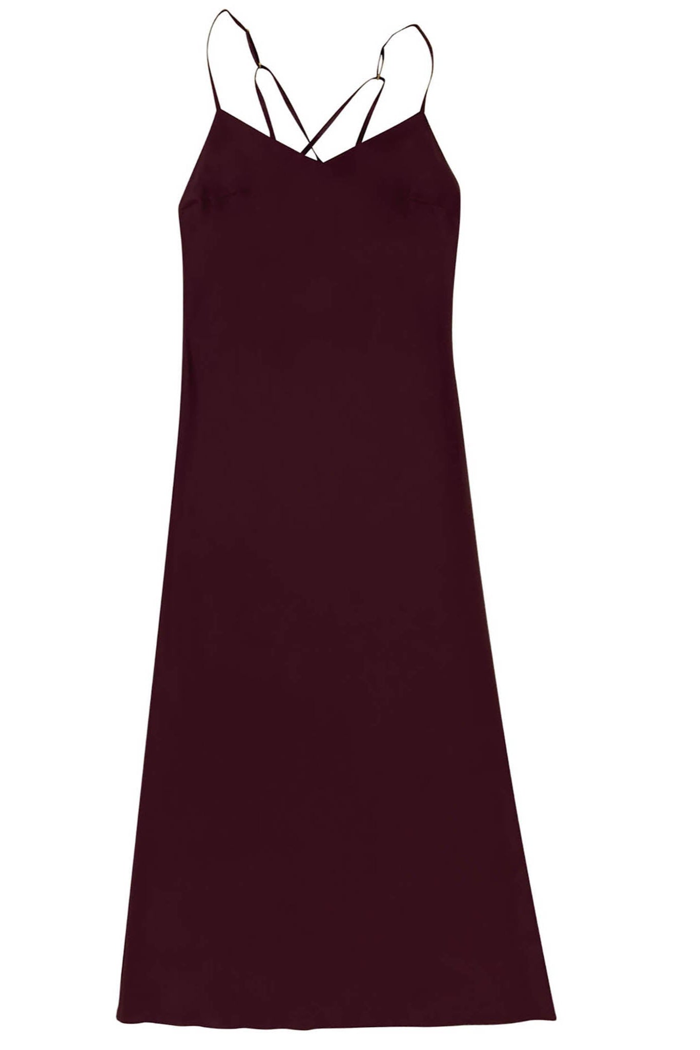 The Lady Chemise is cut from Mulberry silk that glistens and has adjustable spaghetti straps.