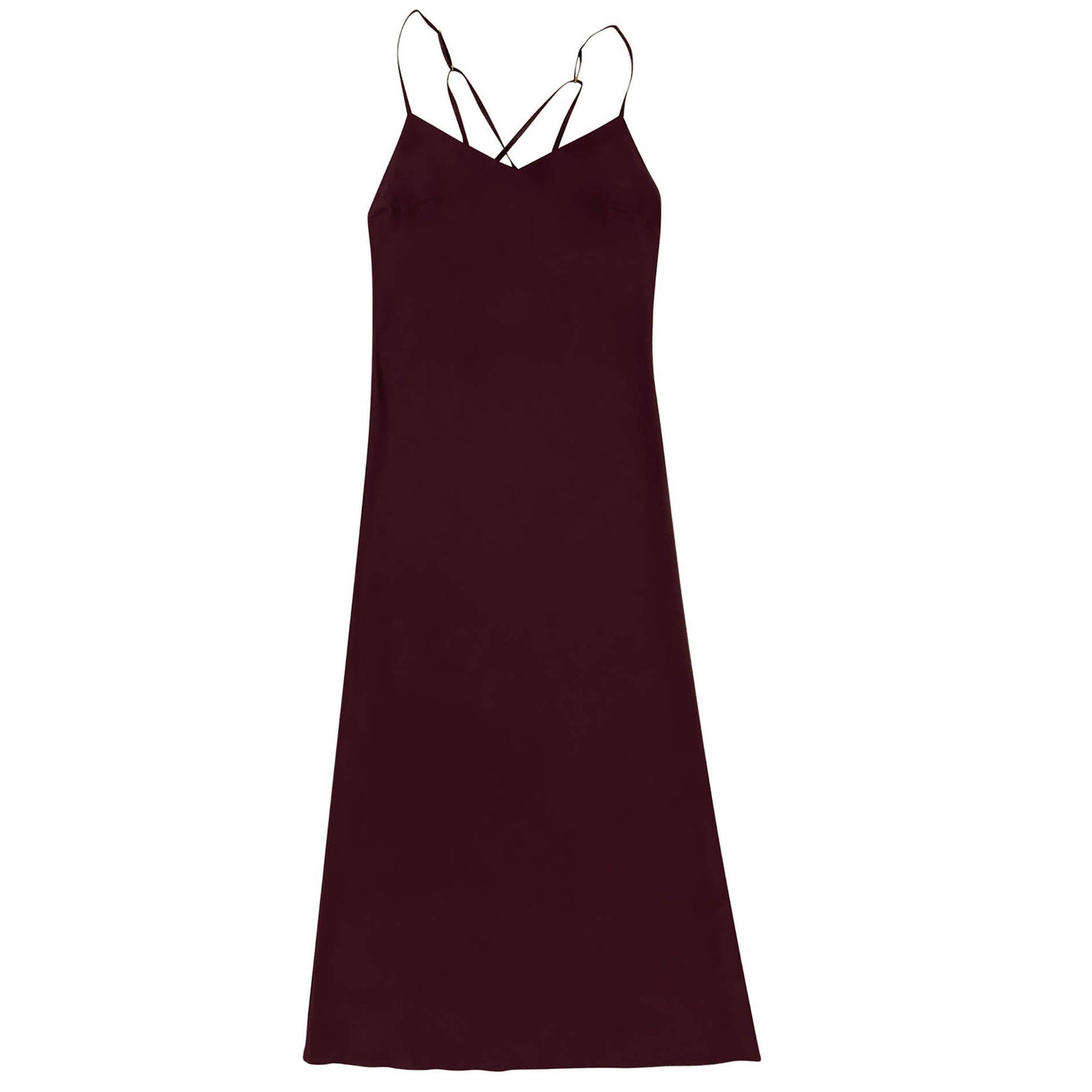 The Lady Chemise is cut from Mulberry silk that glistens and has adjustable spaghetti straps.