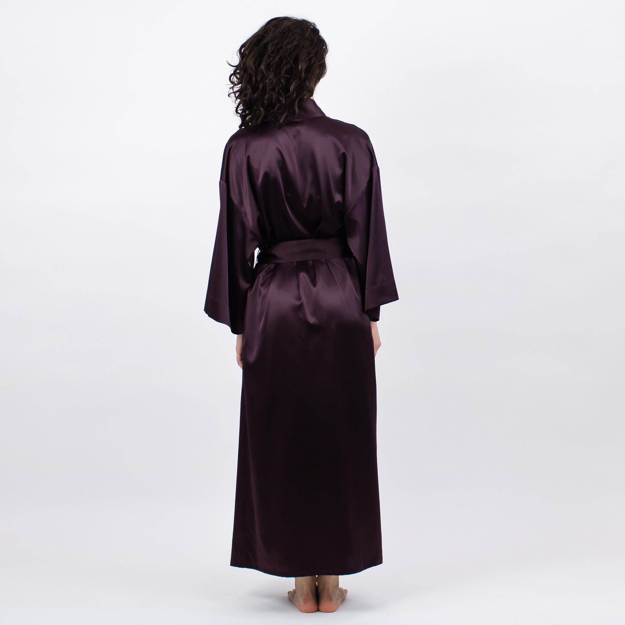 Long purple outlet silk robe