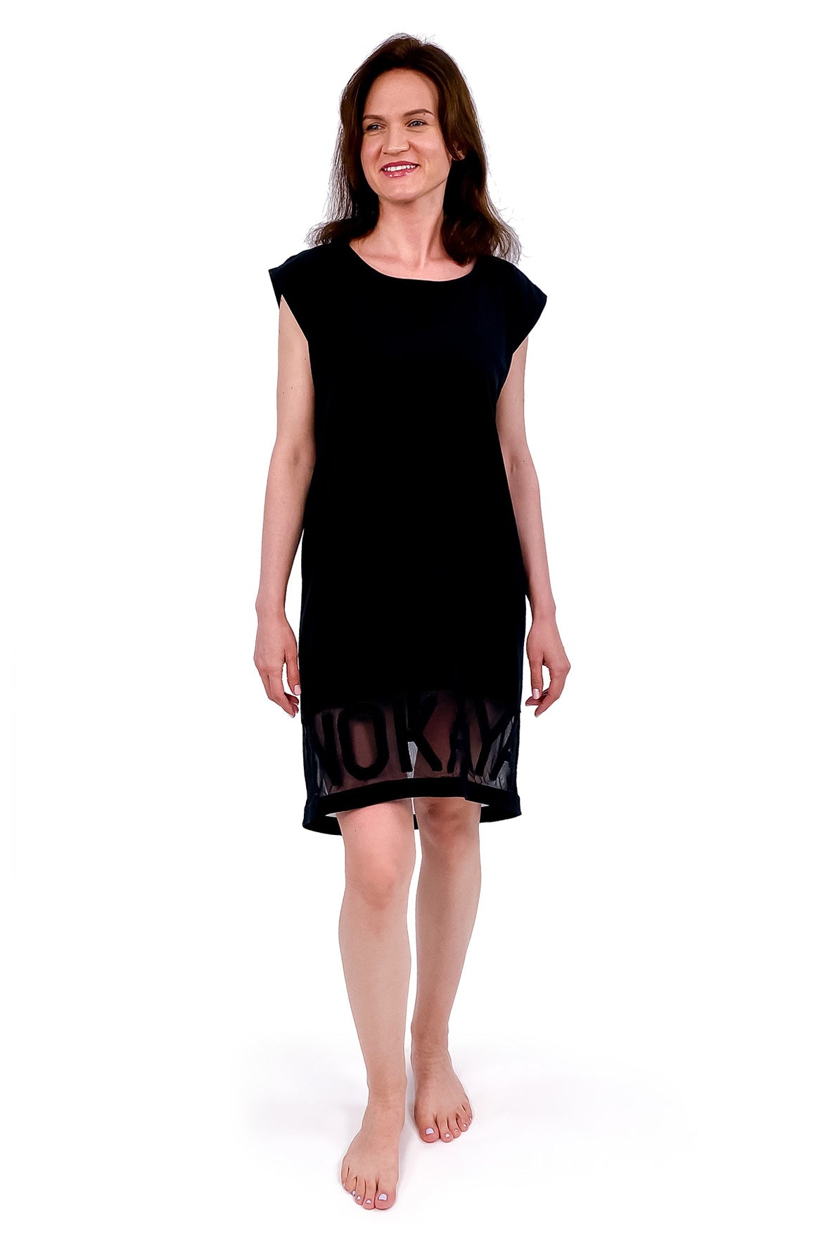 NOKAYA Jersey lounge dress. Front look