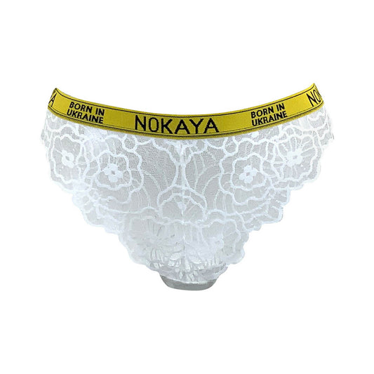 Nokaya fully lace super-comfortable black bikini with a scalloped edge.
