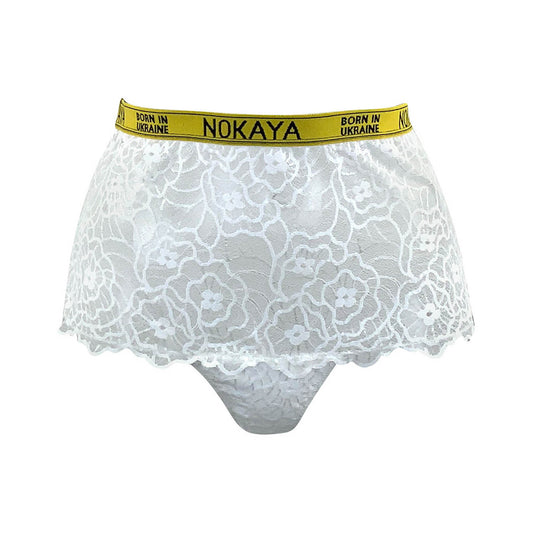Nokaya Born in Ukraine White High Waist Briefs.