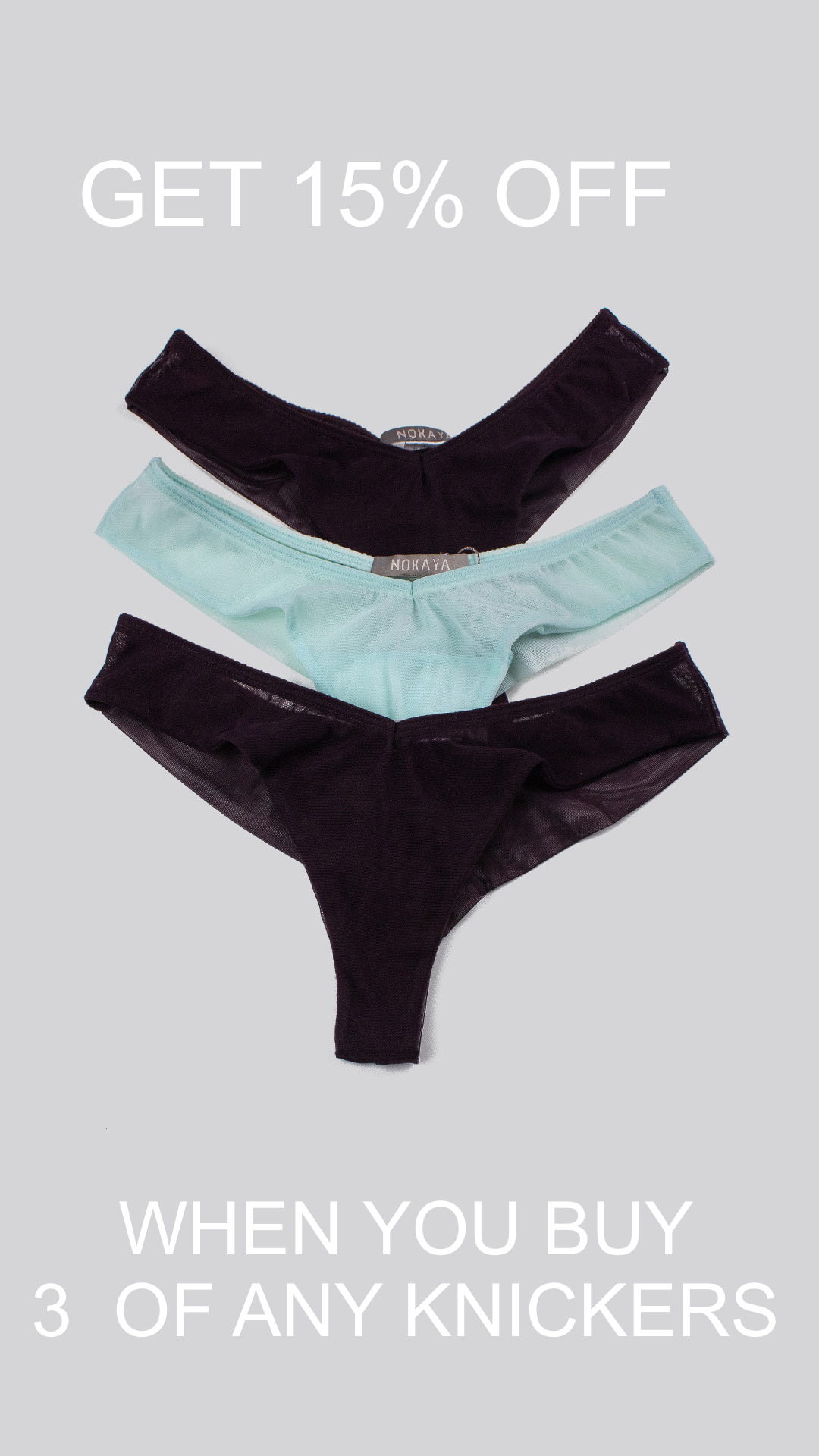 I.D. Line Fine Mesh V-thong Brown