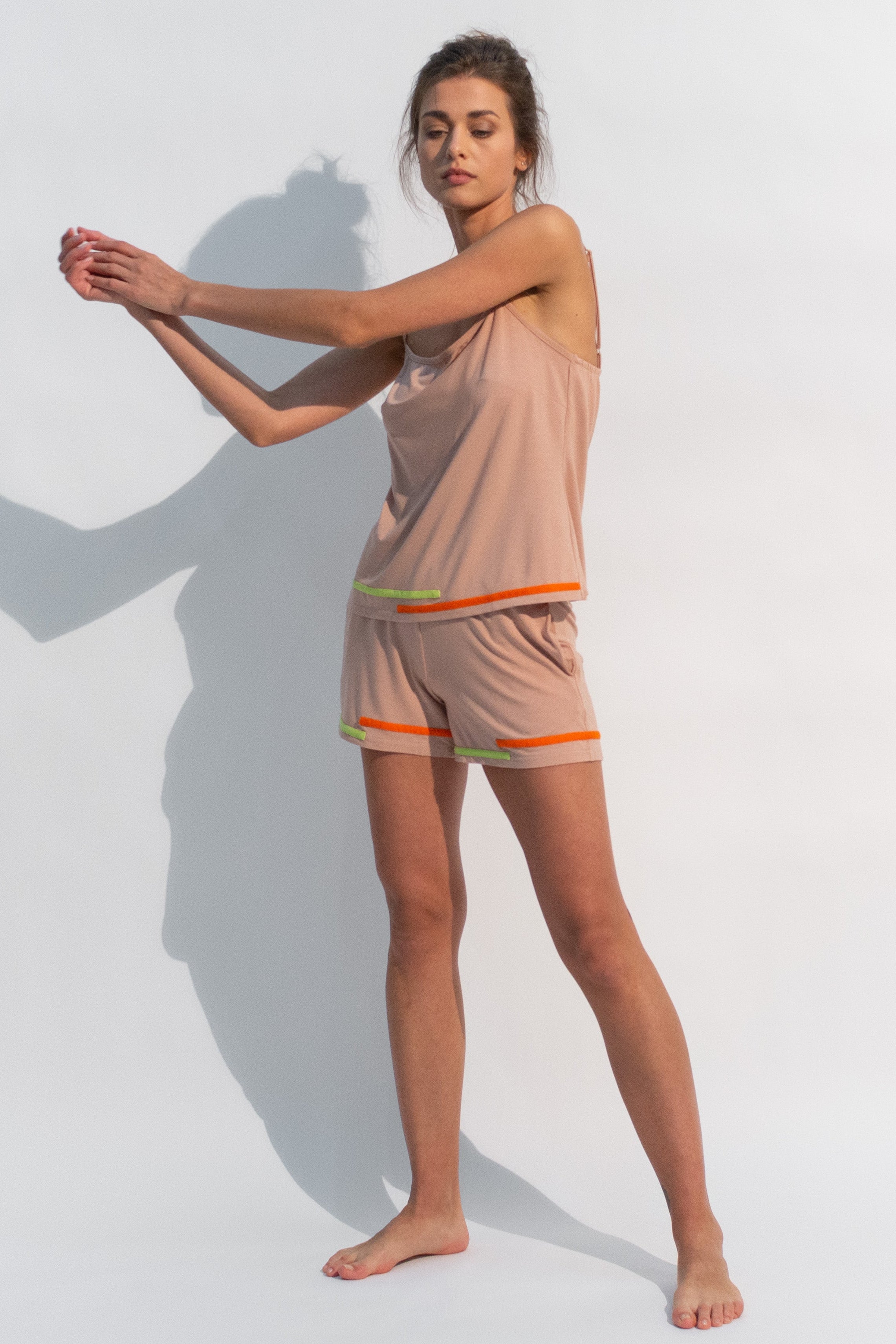The Lovely Break modal lounging set in colour soft sand.