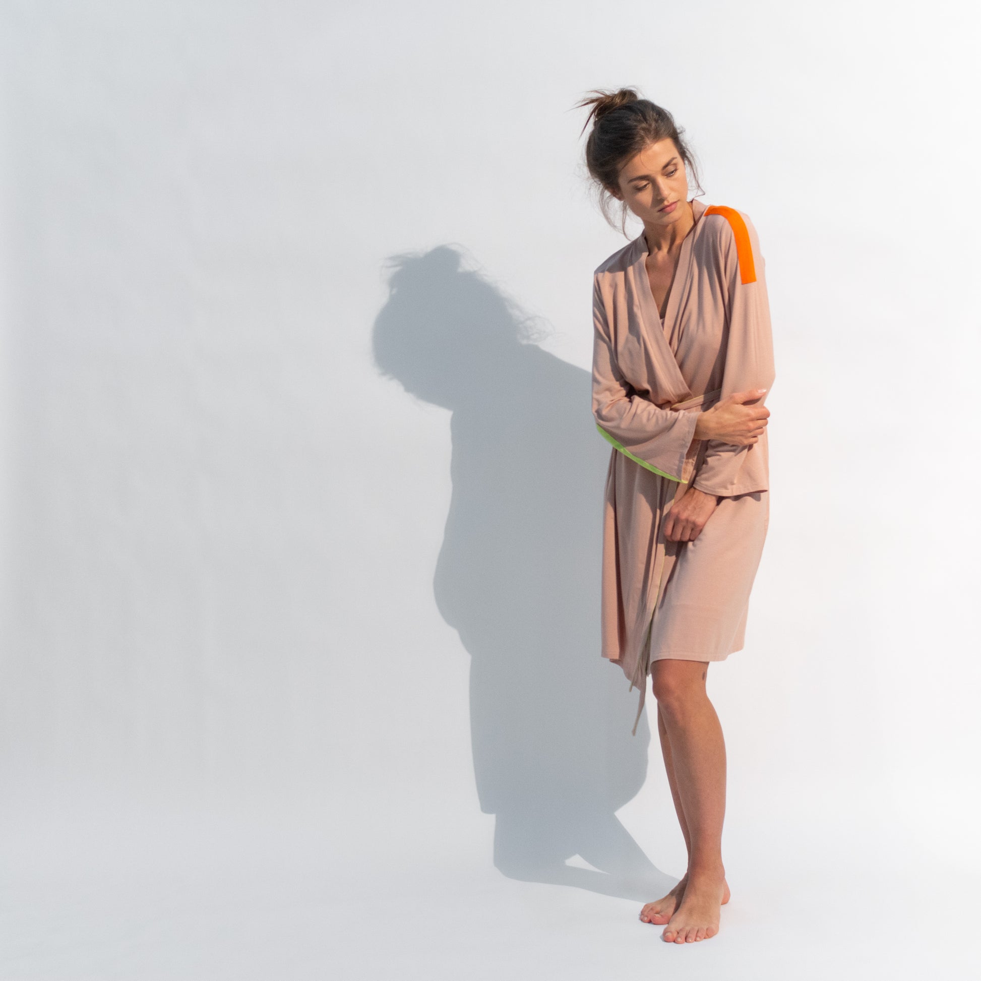 The Lovely Break It is a flowing and comfortable robe from Nokaya. Front look.